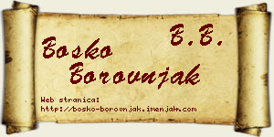 Boško Borovnjak vizit kartica
